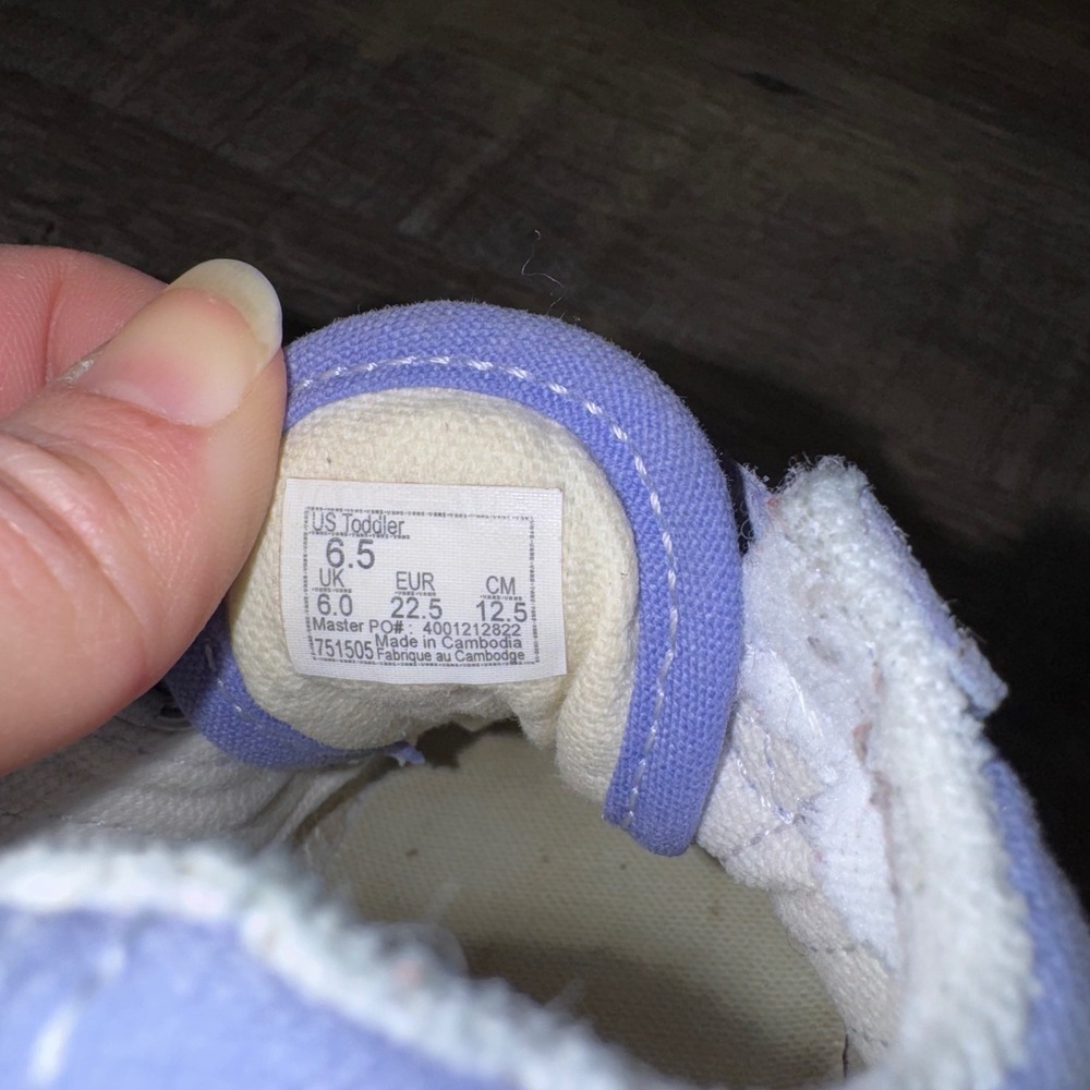 Vans Old Skool V Toddler 6.5 Lavender Purple‎ Suede Strap Sneakers Shoes - Picture 3 of 8